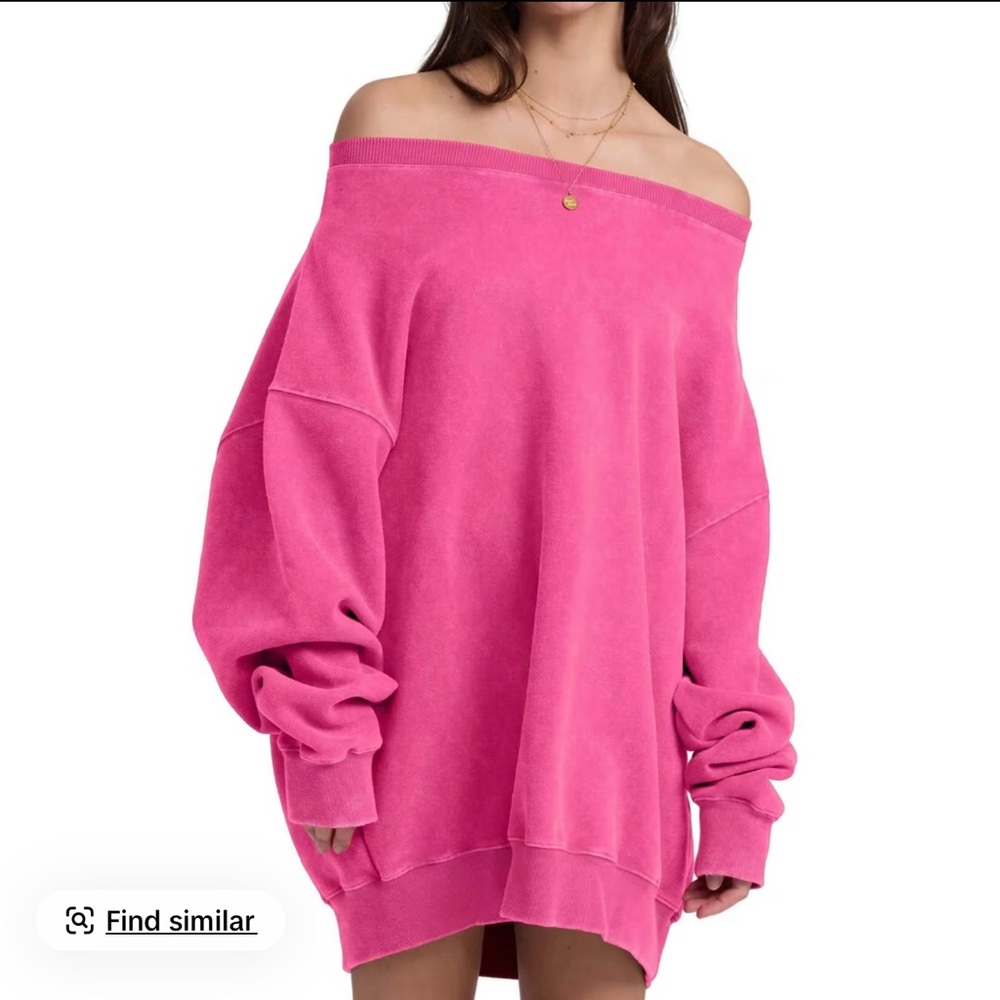 Off-Shoulder Pink Sweater